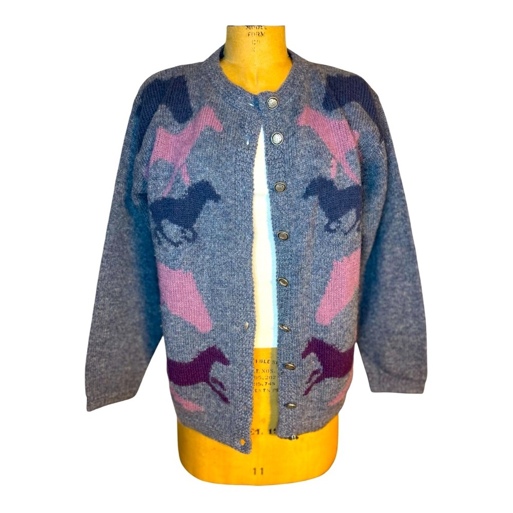 Vintage | Aston Fine Knitwear Horse Cardigan